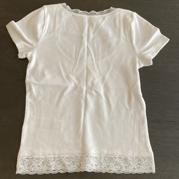 Hollister ribbed lace trim-top in S - Picture 2 of 5